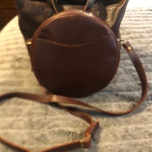 This is a Portland leather circle crossbody